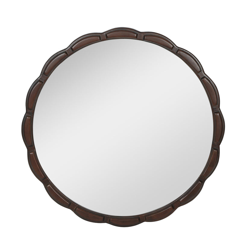 Round Wood Wall Mirror - 31.5", photo 5 of 9