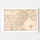 Vintage Map of Boston, Massachusetts 1874