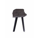 Modern Acacia Wood Dining Bench, Live Edge Design Accent Bench With Iron Legs - Black / Gray by HouseOfZazla