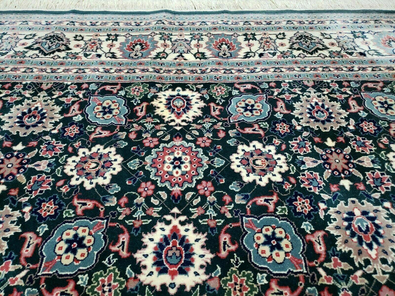 8' X 10' Handmade Indian Oriental Wool Rug Carpet Organic Dye Forest Green Nice