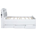 Full Size Platform Bed With Storage LED Headboard, Twin Trundle And 3 Drawers - White by HouseOfZazla