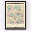 Vintage Map of Monroe County, Wisconsin 1878