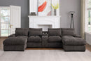 Nyeisha - Piece Upholstered Sofa & Chaise - Coffee by HouseOfZazla