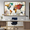 Watercolor World Map Canvas Print – Framed Wall Art for by MyGreatCanvas | Canvas Wall Art Prints | Photo Prints & Wall Decor