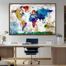 World Map Canvas Print – Framed Travel Map Wall Art for by MyGreatCanvas | Canvas Wall Art Prints | Photo Prints & Wall Decor