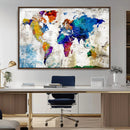 World Map Canvas Print – Framed Travel Map Wall Art for by MyGreatCanvas | Canvas Wall Art Prints | Photo Prints & Wall Decor