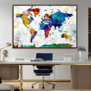World Map Canvas Print – Detailed Map of the World Wall Art