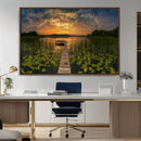 Lake and Flower Wall Art Canvas Print