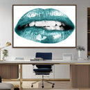 Blue Lips Wall Art Canvas Print