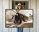 Black Steam Train Canvas Wall Art Print Steam Locomotive Art