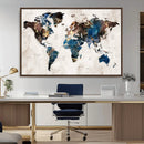 World Map Canvas Print – Framed Travel Map Wall Art for by MyGreatCanvas | Canvas Wall Art Prints | Photo Prints & Wall Decor