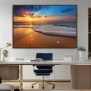 Sunset and Beach at Night Wall Art Canvas Print