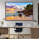 Tropical Island Beach Sunset Canvas Print