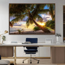 Tropical Island Sunset on the Beach Palms Wall Art Canvas by MyGreatCanvas | Canvas Wall Art Prints | Photo Prints & Wall Decor