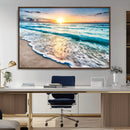 Sunset Beach Waves Canvas Wall Art – 5-Panel Ocean Sunset by MyGreatCanvas | Canvas Wall Art Prints | Photo Prints & Wall Decor