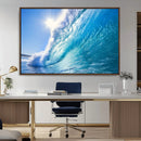 Blue Big Wave Surfing Ocean Canvas Wall Art Artwork Print