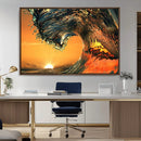 Surf Wave Sunset Canvas Wall Art Print, 3-Panel Ocean by MyGreatCanvas | Canvas Wall Art Prints | Photo Prints & Wall Decor