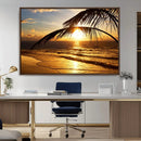 Golden Tropical Beach Sunset Canvas Triptych, Coastal Palm by MyGreatCanvas | Canvas Wall Art Prints | Photo Prints & Wall Decor