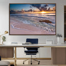 Sea Ocean Sunset Beach Wall Art Canvas Print