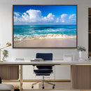 Tropical Beach 3-Panel Canvas Wall Art – Serene Ocean Waves