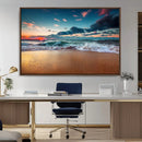 Sunset Ocean Beach Wall Art – Giclee Canvas Print, Coastal