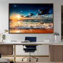 Golden Hour Sunset Over Ocean Waves Wall Art Canvas Print | by MyGreatCanvas | Canvas Wall Art Prints | Photo Prints & Wall Decor