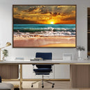Golden Sunset Beach Canvas Wall Art – Triptych Seascape by MyGreatCanvas | Canvas Wall Art Prints | Photo Prints & Wall Decor