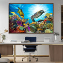 Aquatic Life Sea Turtles Fish Wall Art Canvas Print by MyGreatCanvas | Canvas Wall Art Prints | Photo Prints & Wall Decor