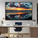 Beach Sunset Print - Stunning Ocean Canvas Artwork with