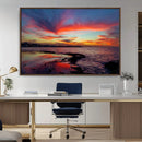 Glorious Sunset on The Beach Wall Art Canvas Print