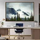 Mountain Mist Canvas Wall Art Print | 3-Panel Foggy Forest