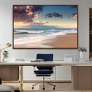 Cloudy Weather Beach Sunset Canvas Print | Sunrise Wall Art