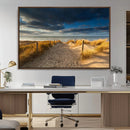 Ocean Beach Dark Clouds Wall Art Canvas Print