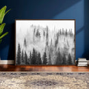 Forest Wall Art Print | Foggy Pine Forest Canvas Wall Art -