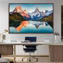 Landscape Mountain and Lake View Wall Art Canvas Print