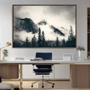 Large Foggy Mountain Forest Wall Art Canvas Print | Misty