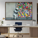 Banksy Colorful Street Graffiti Canvas Wall Art Print, by MyGreatCanvas | Canvas Wall Art Prints | Photo Prints & Wall Decor