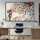 Banksy Art Butterfly Girl Explosion Canvas Art – Vibrant by MyGreatCanvas | Canvas Wall Art Prints | Photo Prints & Wall Decor