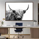 Black White Scottish Highland Cow Cattle Art Print Farmhouse