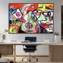 Picasso Style Art Abstract Canvas Wall Art Print , Colorful