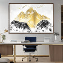 Golden Mountain Triptych Wall Art Canvas Print, Modern