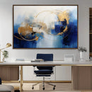 Navy Blue Abstract Wall Art Canvas Print