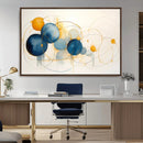 Geometric Blue Orange Abstract Wall Art Canvas, Geometric