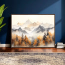 Abstract Mountain Wall Art | Misty Mountain Forest and