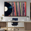 Vinyl Record and Album Collection Canvas Wall Art - Retro