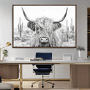 Rustic Charm | Cow Longhorn Black White Bighorn Wall Art by MyGreatCanvas | Canvas Wall Art Prints | Photo Prints & Wall Decor