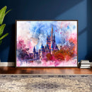 Disney Wall Art: Dreamy Watercolor Cinderella Castle Canvas by MyGreatCanvas | Canvas Wall Art Prints | Photo Prints & Wall Decor