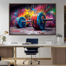 Abstract Graffiti Barbell Canvas Wall Art – Urban Fitness