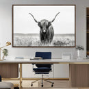 Highland Cow Canvas Wall Art – Majestic Beauty in Black and