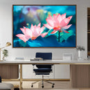 Pink Lotus Flower Canvas Wall Art | Vibrant Floral Wall